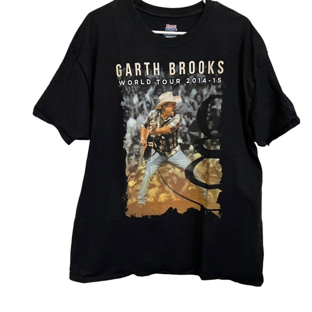 Garth Brooks World Tour 2014-15 Concert T-Shirt Mens Black Music Band Tee